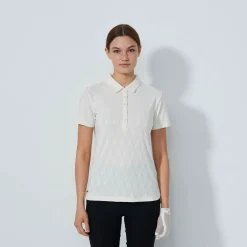 Graphic Jaquard Ss Poloshirt Vit