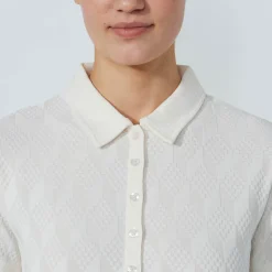 Graphic Jaquard Ss Poloshirt Vit