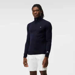 Kian Zipped Golf Sweater Blå