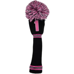 PomPom Headcover Driver Svart Rosa