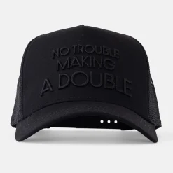 Trucker Cap 3D No Trouble Making a Double Svart