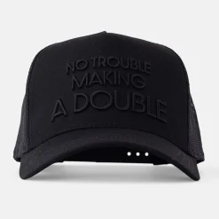 Trucker Cap 3D No Trouble Making a Double Svart