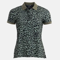 W Tech Hidden Button Pique AOP Svart