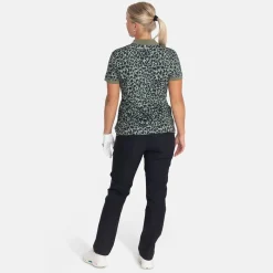 W Tech Hidden Button Pique AOP Svart