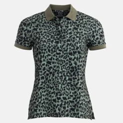 W Tech Hidden Button Pique AOP Svart