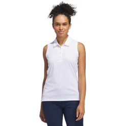 W Ultimate Solid Sleeveless Polo Shirt Vit